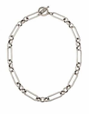 NEW FRENCH KANDE women's chablis chain necklace in silver